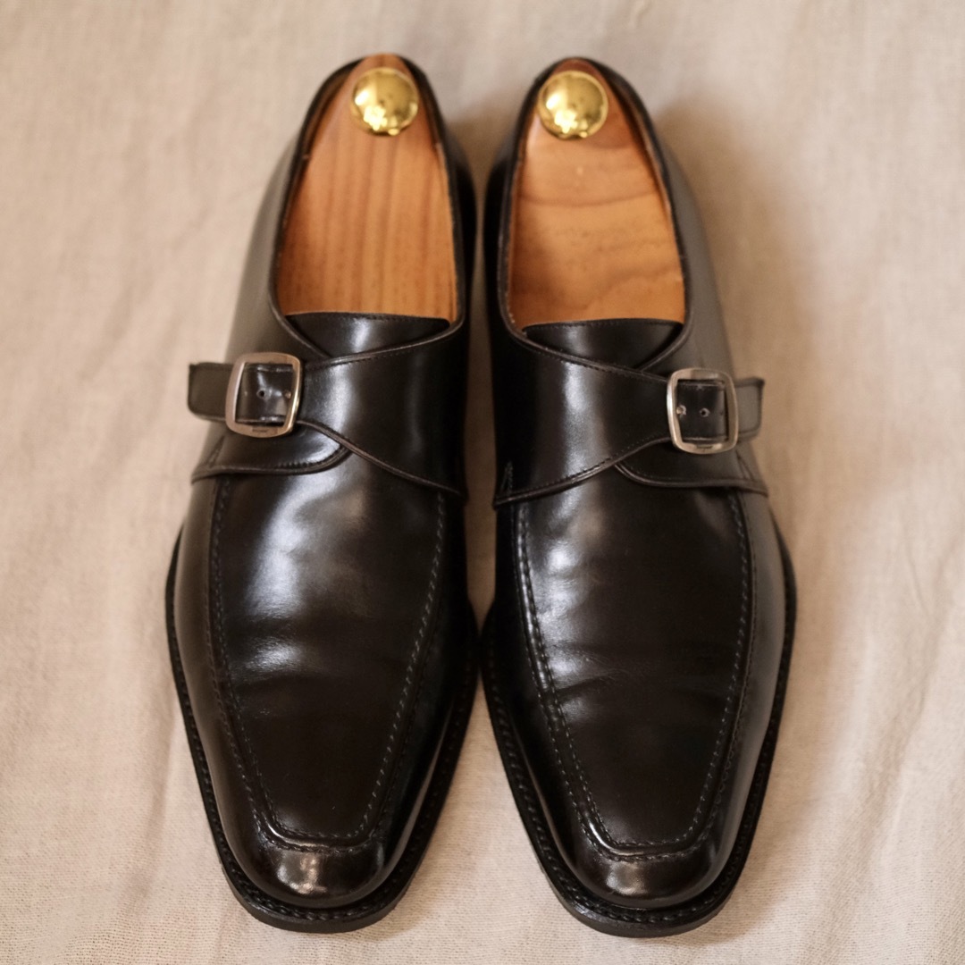 美品Salvatore Ferragamoトラメッザモンクストラップ 7 1/2