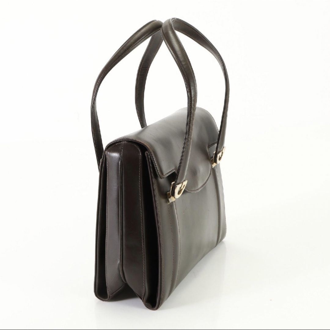 Gucci - 美品【GUCCI】グッチ カーフレザー ハンドバッグ ゴールド金具