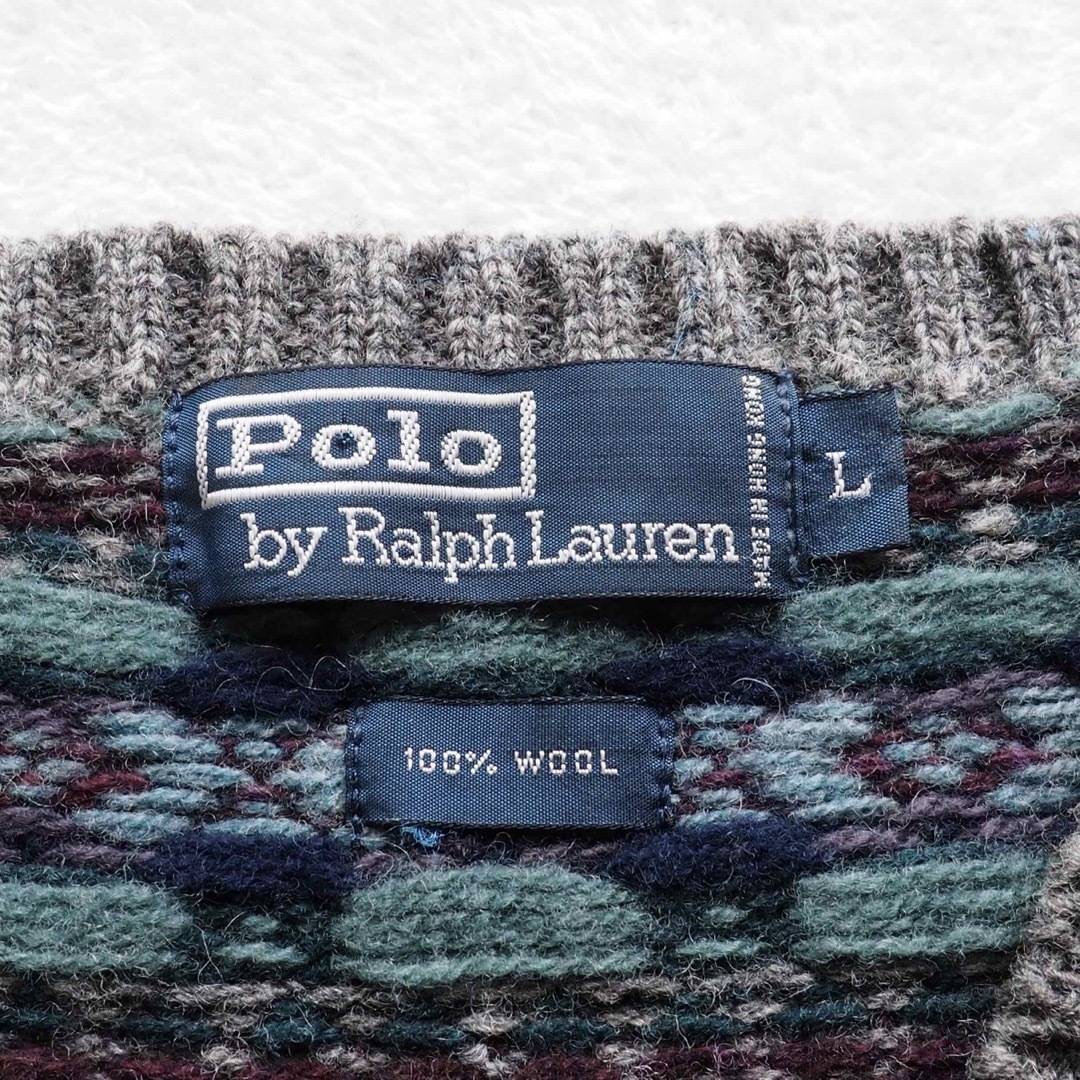 RALPH LAUREN 90's フェアアイル柄 総柄 ウールニットベスト