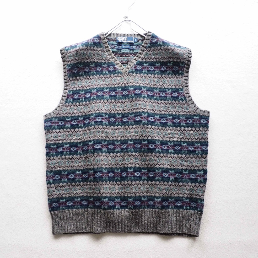 Ralph Lauren - RALPH LAUREN 90's フェアアイル柄 総柄 ウールニット