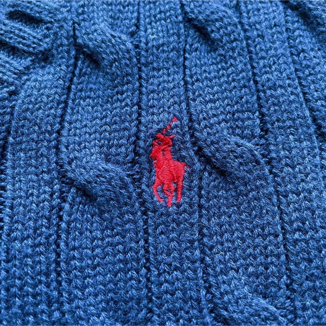 POLO RALPH LAUREN(ポロラルフローレン)の美品 POLO RALPH LAUREN ベスト ケ－ブル編み コットン 115 キッズ/ベビー/マタニティのキッズ服男の子用(90cm~)(ニット)の商品写真