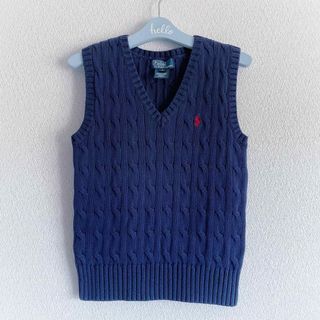 ポロラルフローレン(POLO RALPH LAUREN)の美品 POLO RALPH LAUREN ベスト ケ－ブル編み コットン 115(ニット)