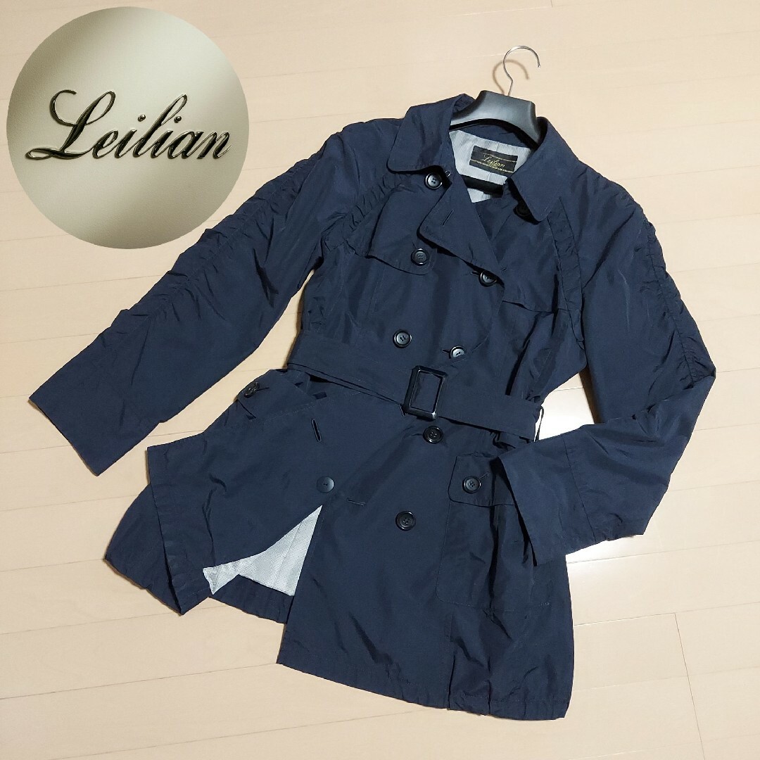 leilian - (極美品)Leilian トレンチ コート ネイビー 11 ナイロンの