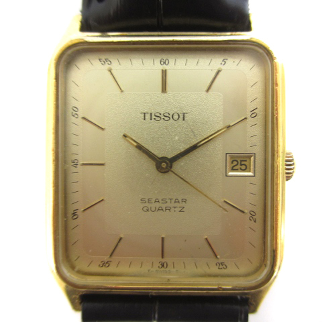 ティソ 腕時計 アナログ クォーツ デイト スクエア ゴールド文字盤のサムネイル
