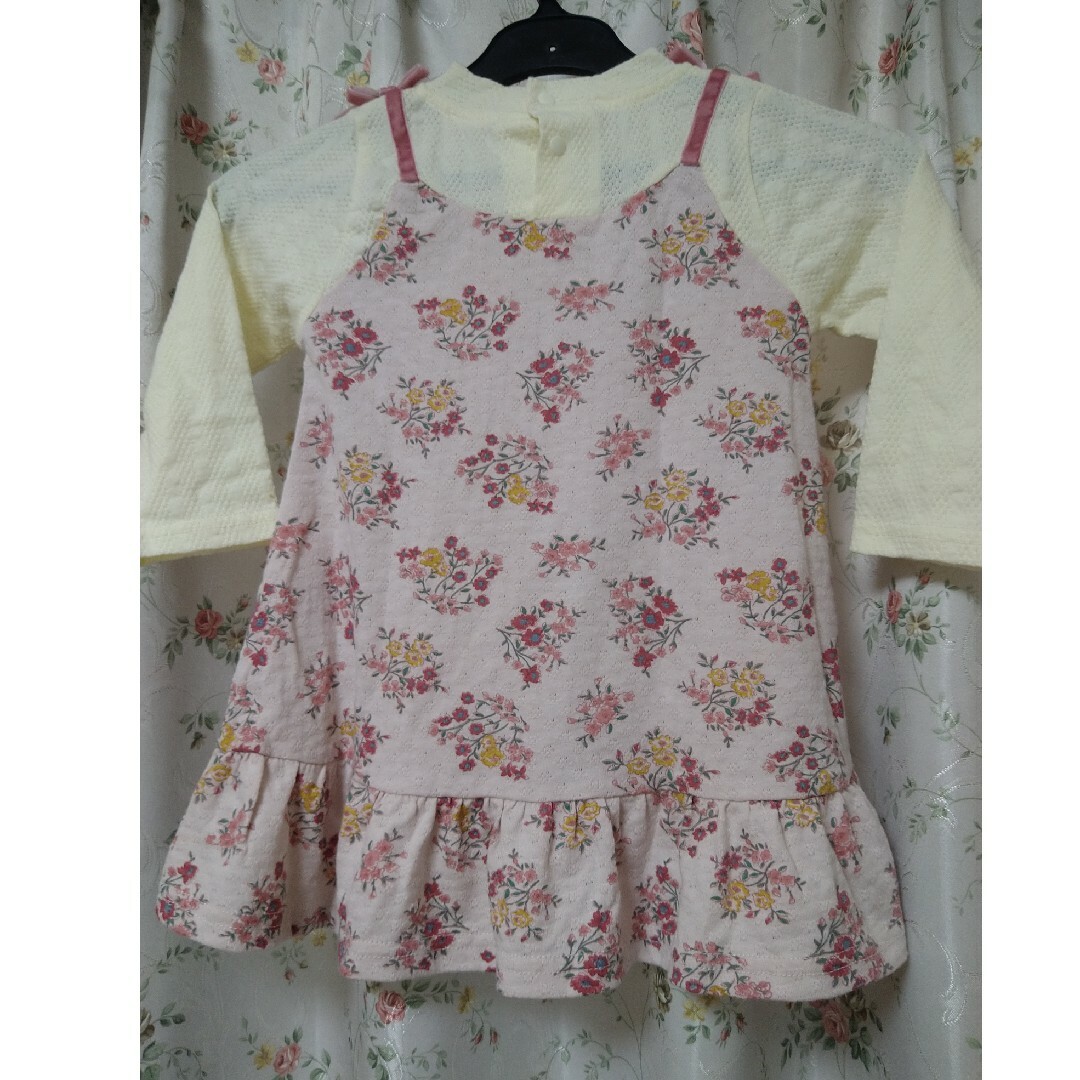 ウズランド　ワンピース　花柄　ピンク　90 キッズ/ベビー/マタニティのキッズ服女の子用(90cm~)(ワンピース)の商品写真