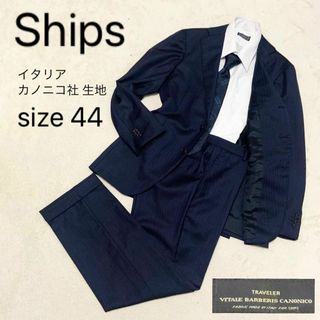 SHIPS - 【美品】シップス SHIPS チェック柄 ネイビー×ブルー 44の通販