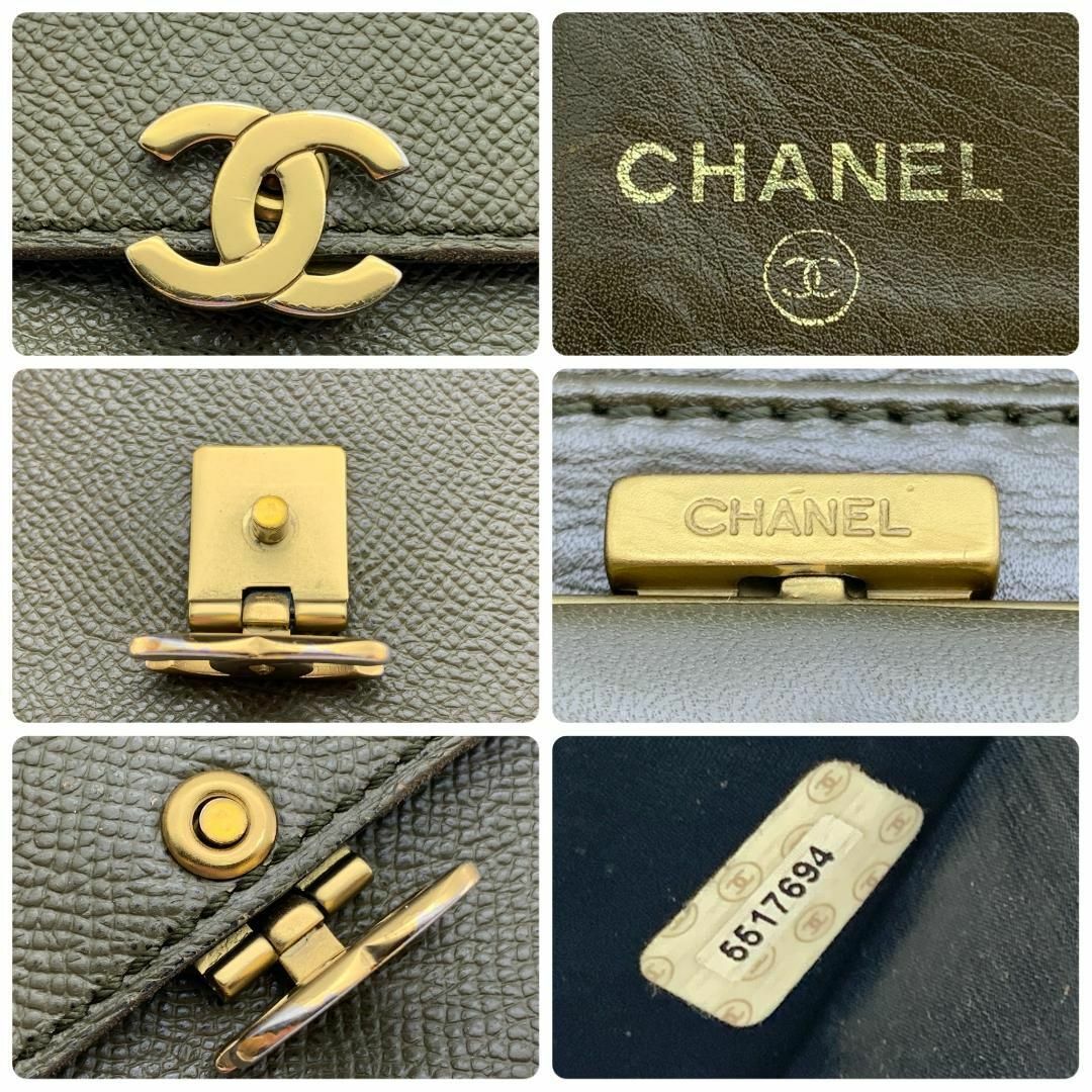 ✨極上品✨CHANEL シャネル 三つ折り 財布  がま口  ココマーク カーキ