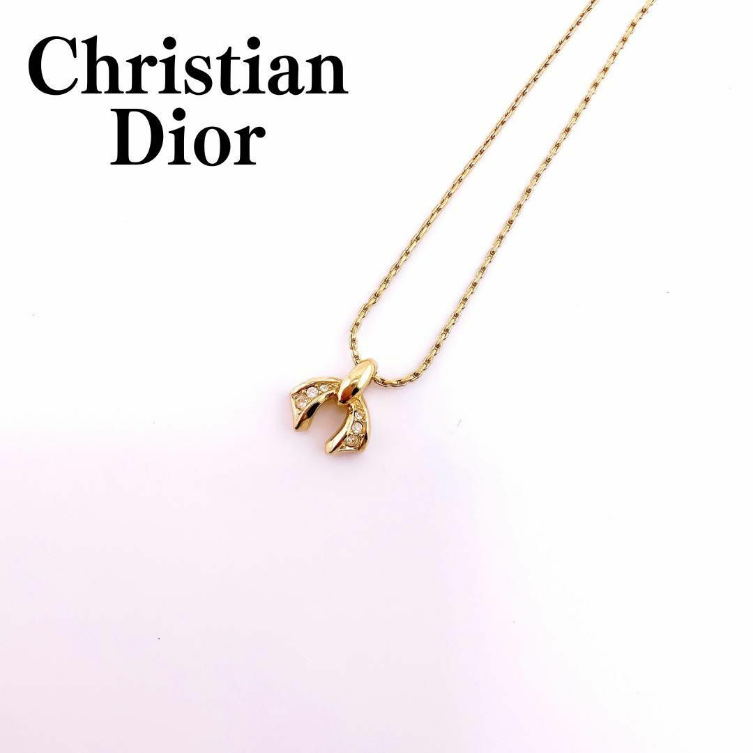 極美品✨ Dior ディオール ネックレス リボン ゴールド アクセサリー