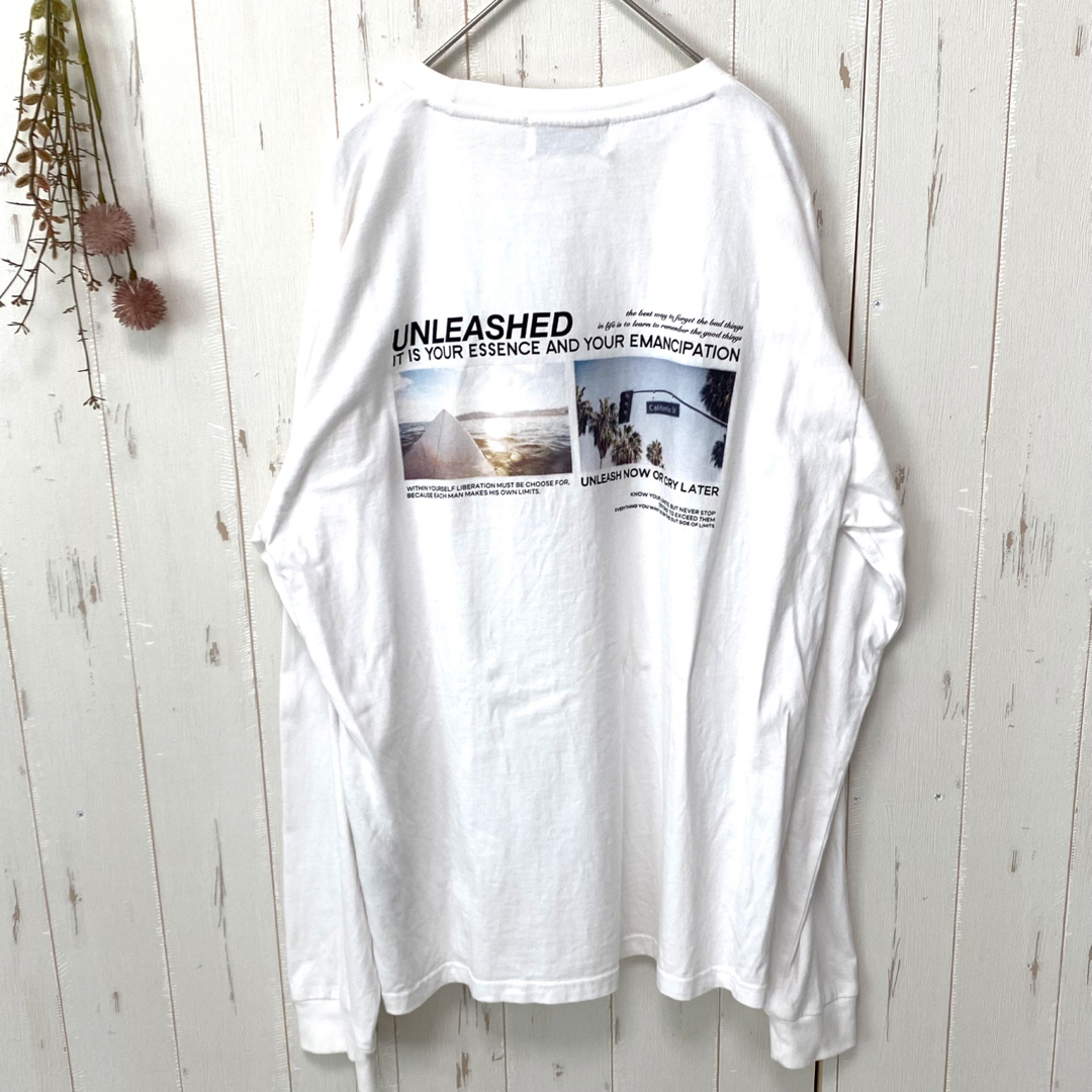 AZUL by moussy(アズールバイマウジー)のAZUL by moussy バッグフォトプリントロンT カットソー　綿100％ メンズのトップス(Tシャツ/カットソー(七分/長袖))の商品写真