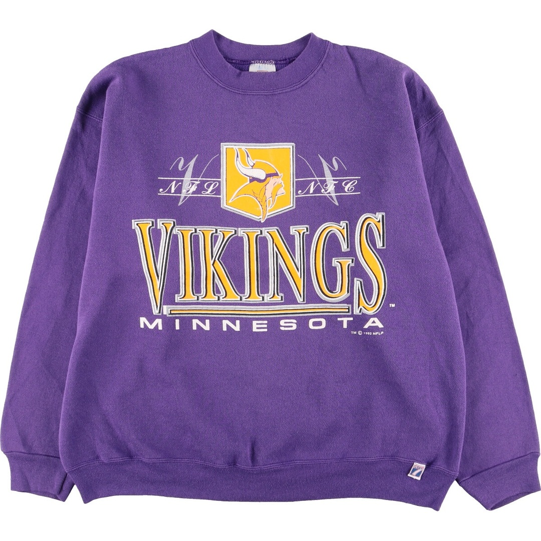 LOGO7 NFL MINNESOTA VIKINGS ミネソタバイキングス プリントスウェットシャツ トレーナー USA製 ヴィンテージ /eaa375923