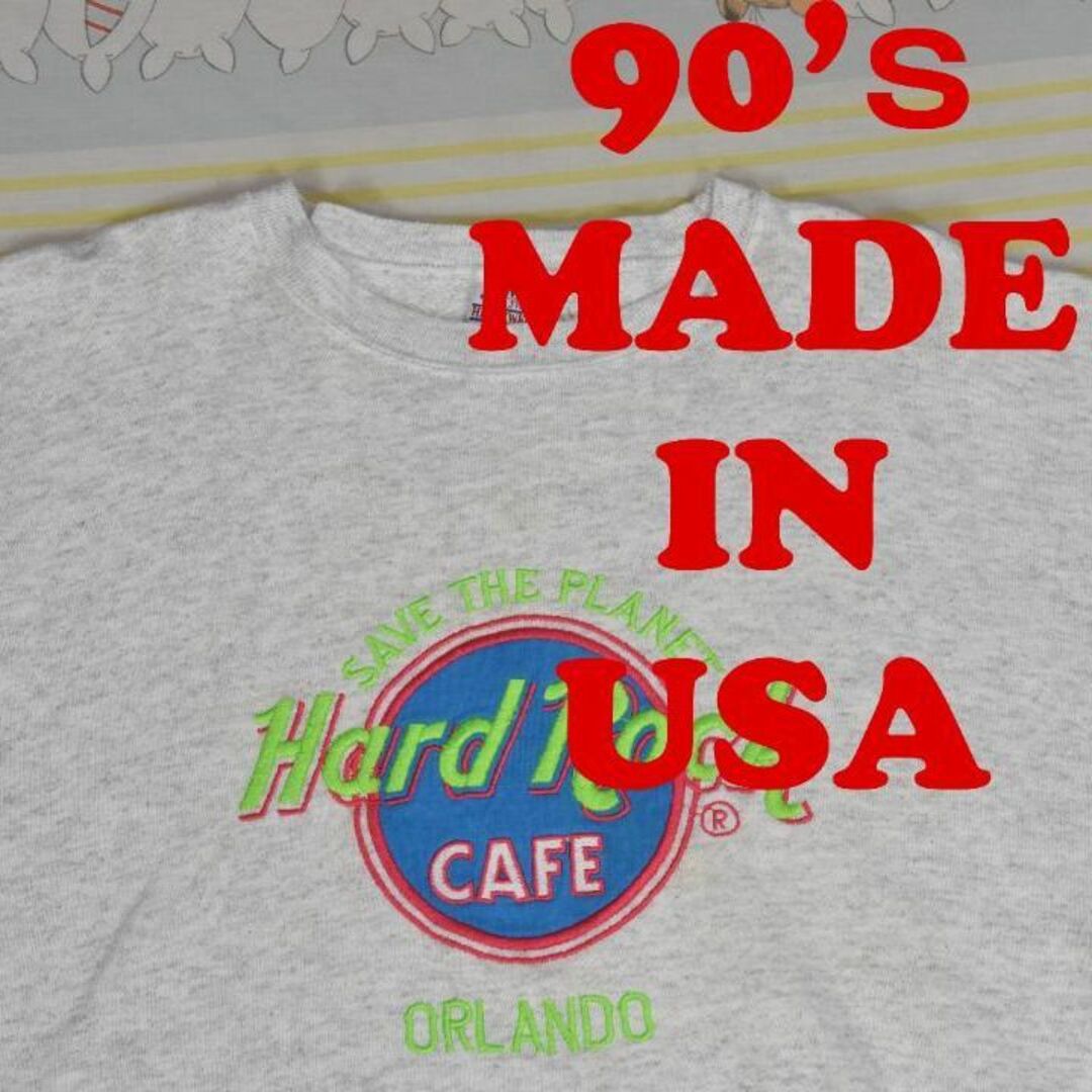 90s ■ ハードロックカフェ ORLANDO プリント スウェット トレーナー