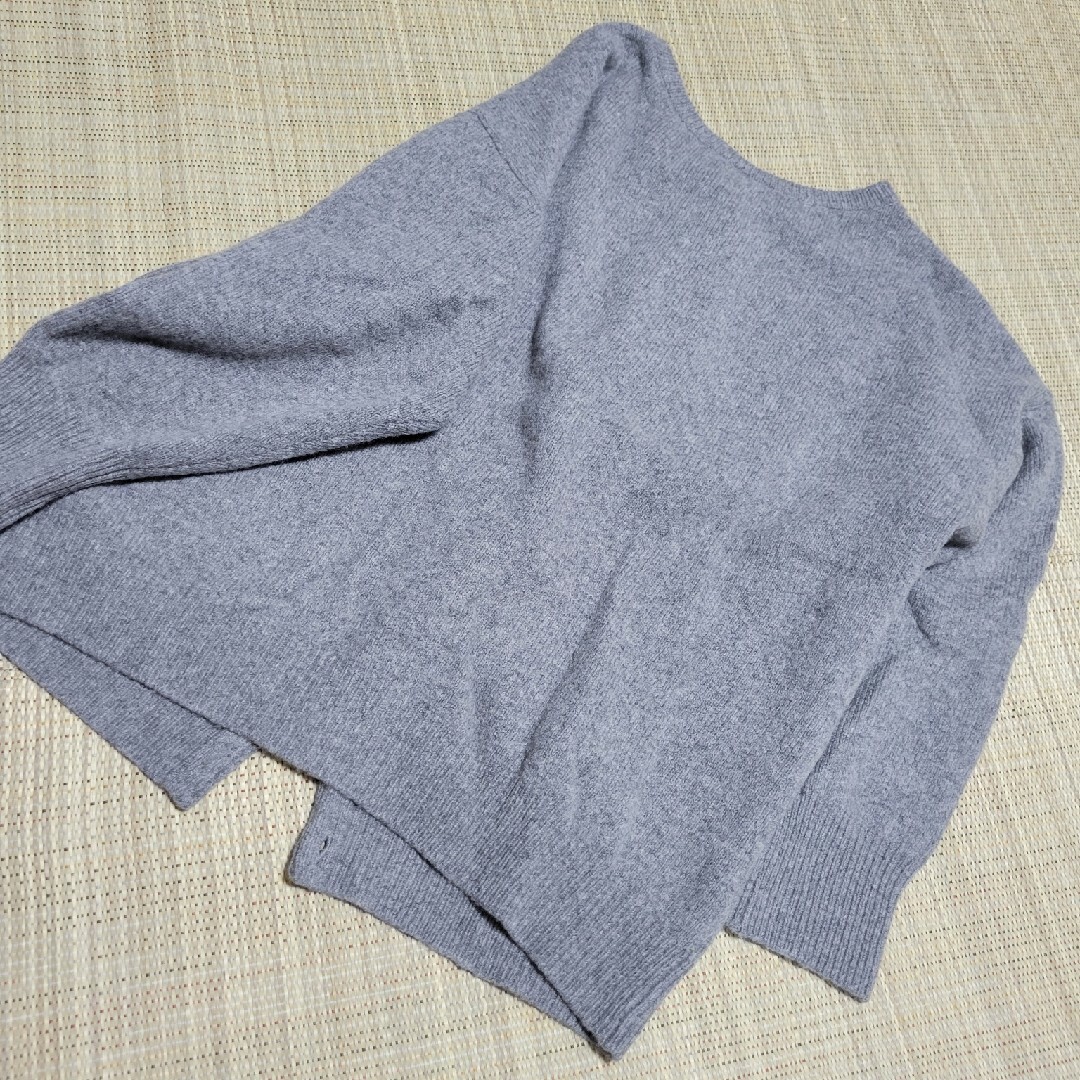 ラムナイロン天竺編み2WAYカーディガン グレー 7