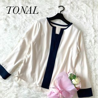 TONAL  バイカラー２WAYネック　ブラウスデート