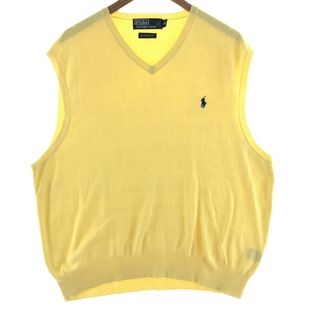 ラルフローレン(Ralph Lauren)の古着 ラルフローレン Ralph Lauren POLO by Ralph Lauren Vネック ピマコットンニットベスト メンズXL /taa000140(ベスト)