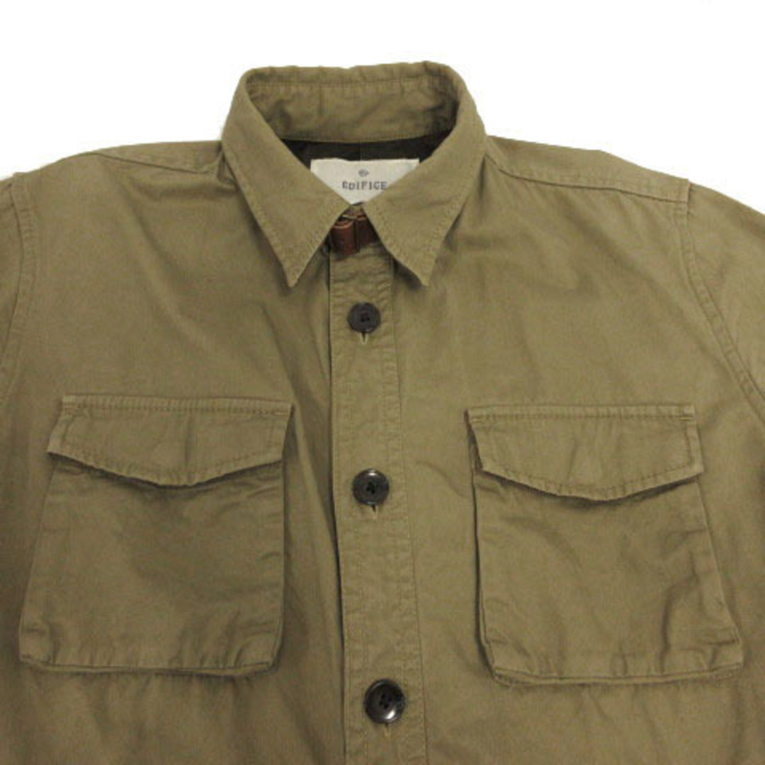EDIFICE(エディフィス)のエディフィス ジャケット シャツジャケット 胸ポケ コットン カーキ系 46 メンズのジャケット/アウター(その他)の商品写真