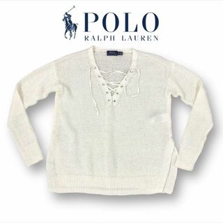 ポロラルフローレン(POLO RALPH LAUREN)の【送料無料】POLO RALPH LAURENレースアッププルオーバーニッXS(ニット/セーター)