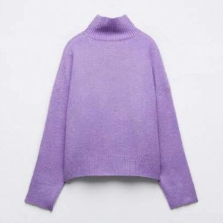 ザラ(ZARA)の未使用タグ付き【ZARA】タートルネック　オーバーサイズニット　パープル(ニット/セーター)