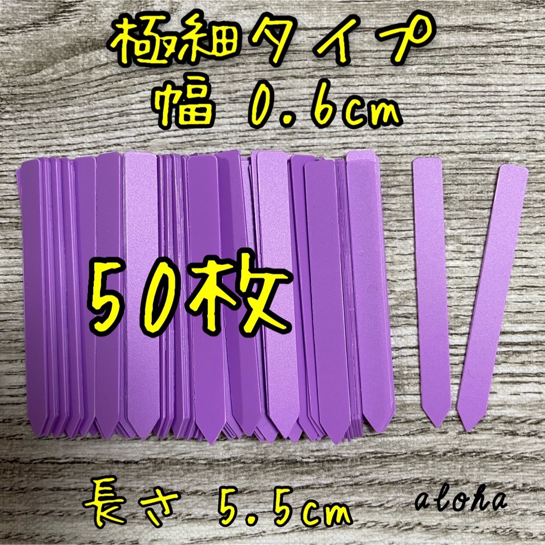 パープル　50枚 多肉植物 アガベ サボテンに◎ 園芸用 ラベル ネームラベル ハンドメイドのフラワー/ガーデン(その他)の商品写真