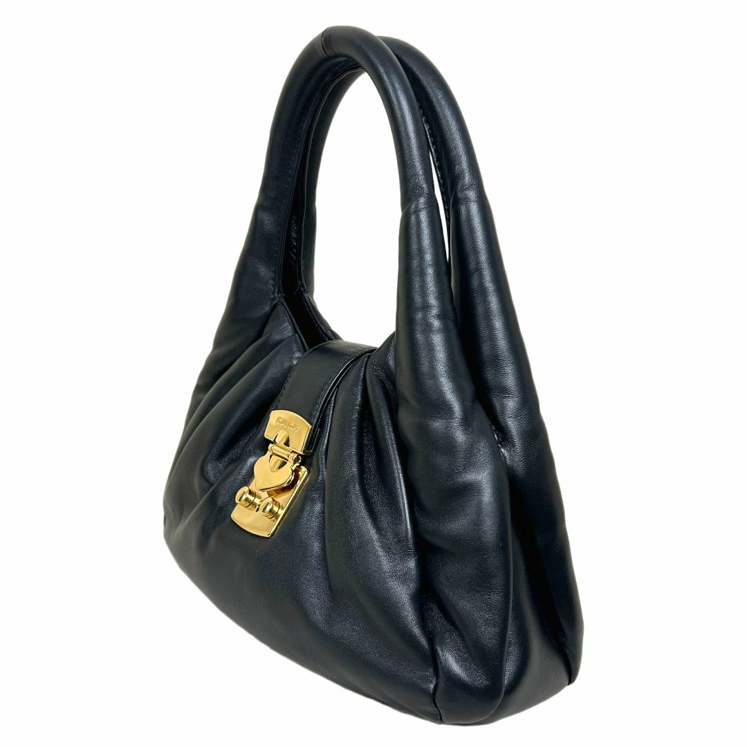 極美品ミュウミュウ 2way ショルダー ハンドバッグ リボン レザー 茶 極美品ミュウミュウ 2way ショルダー ハンドバッグ リボン レザー 茶