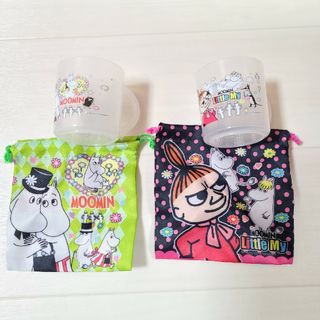 ムーミン(MOOMIN)のムーミン　　キッズ　リトルミィ　スナフキン　巾着　コップ　セット　ニョロニョロ(弁当用品)