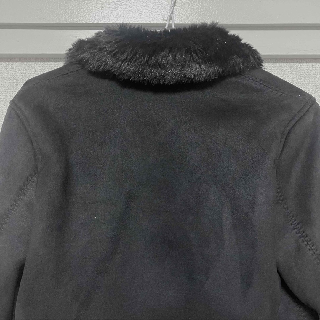UNIQLO(ユニクロ)のUNIQLO ユニクロ ファー ジッパー ライダーズ ジャケット ブラック・黒 レディースのジャケット/アウター(ライダースジャケット)の商品写真