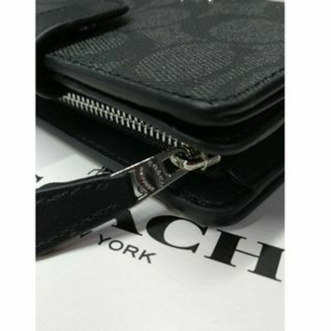 F23553    管理番号■未使用⏹️F23553 COACH コーチ 折り財布 ブラック系2