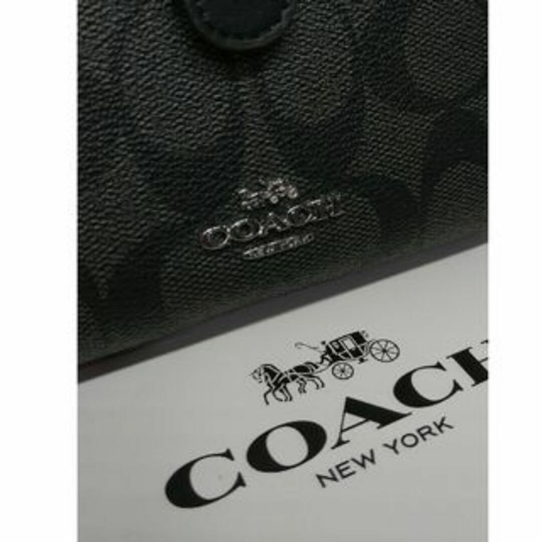 F23553    管理番号■未使用⏹️F23553 COACH コーチ 折り財布 ブラック系2