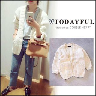 トゥデイフル(TODAYFUL)のTODAYFUL ハンドニットカーディガン 36size(ニット/セーター)