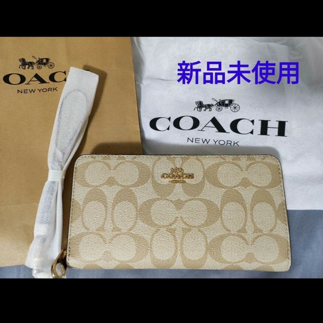 未使用品 COACH ジップウォレット ブラック 448