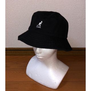 カンゴール(KANGOL)のM 美品 KANGOL バケットハット ベルハット カンゴール ブラック 黒(ハット)