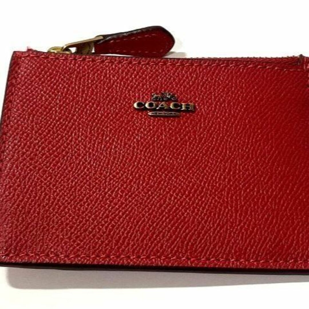 美品　COACH　コーチ　コインケース　パスケース　財布　赤　57841 レディースのファッション小物(コインケース)の商品写真