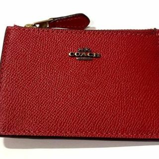 美品　COACH　コーチ　コインケース　パスケース　財布　赤　57841(コインケース)