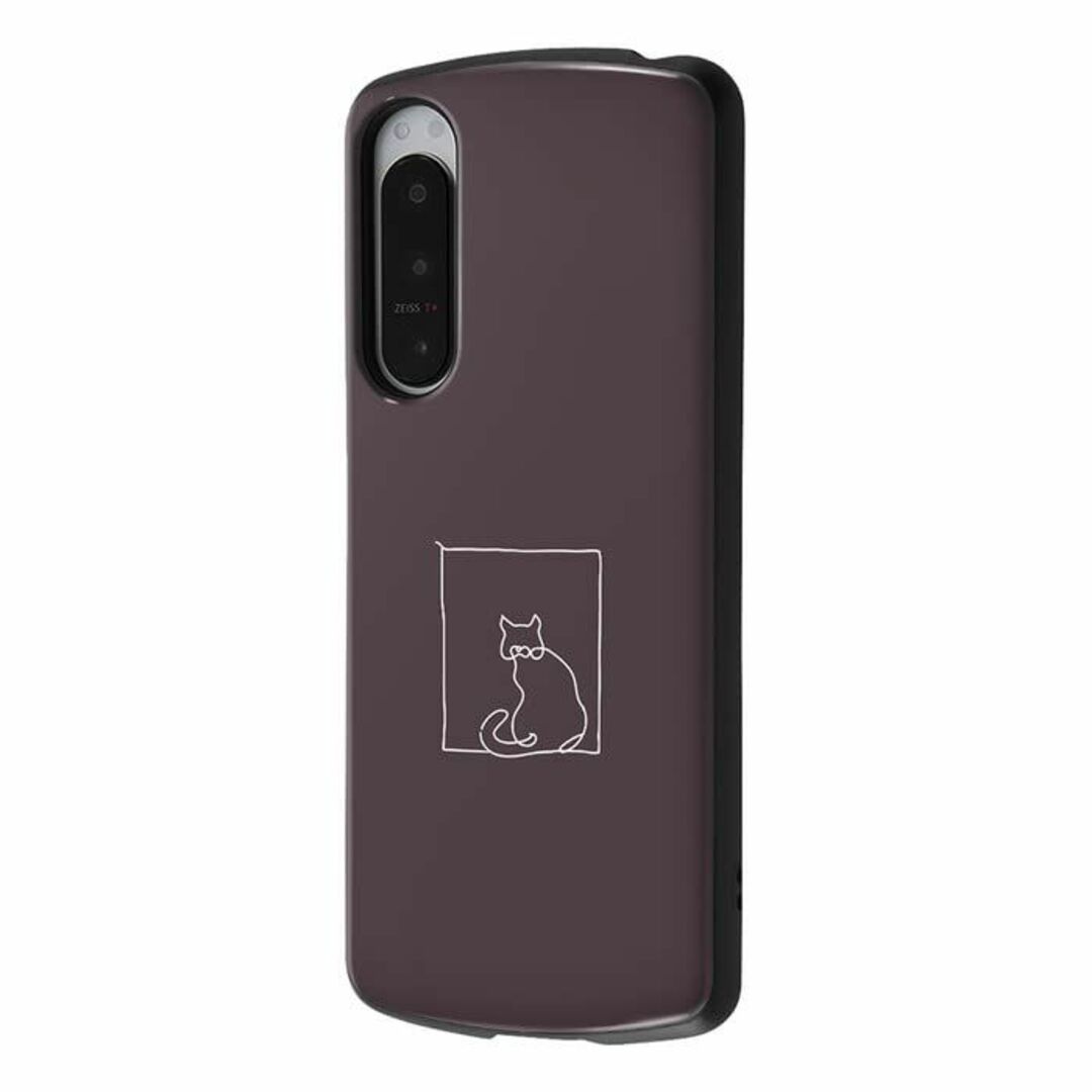 【色: ネコ/グレー】Xperia5IV ケース 耐衝撃 ネコ 猫 グレー Xp