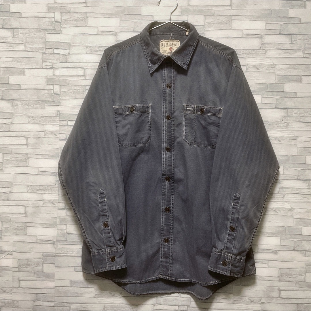 shirts(シャツ)のシャツ　長袖　Mサイズ　グレー　無地　コットン　USA古着　RED HEAD メンズのトップス(シャツ)の商品写真