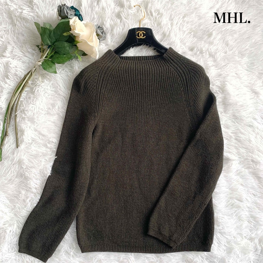 美品♡ マーガレットハウエル MHL ハンドリヴウール Vネックニット 茶 ...