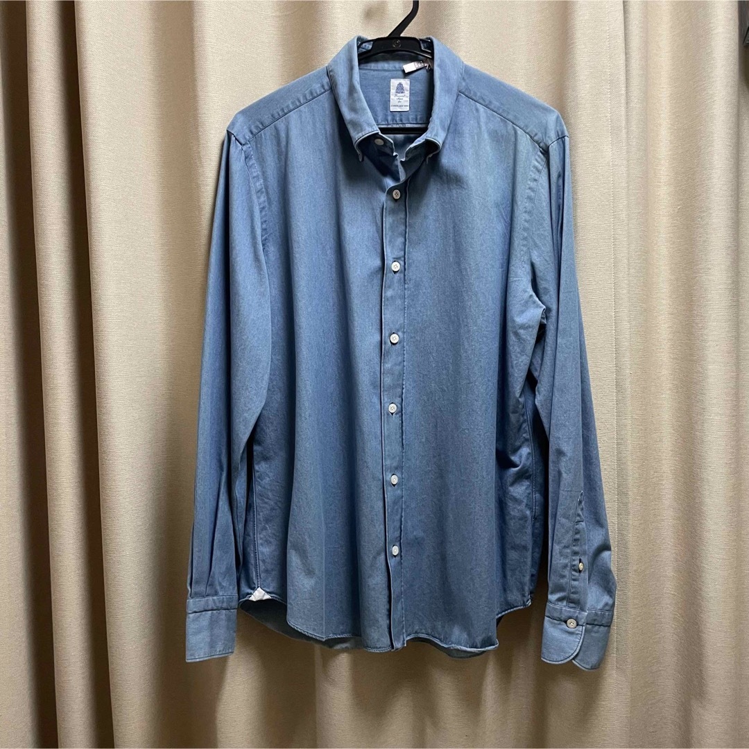 極美品 FINAMORE BARNEYS NEW YORK 別注 コットンシャツ