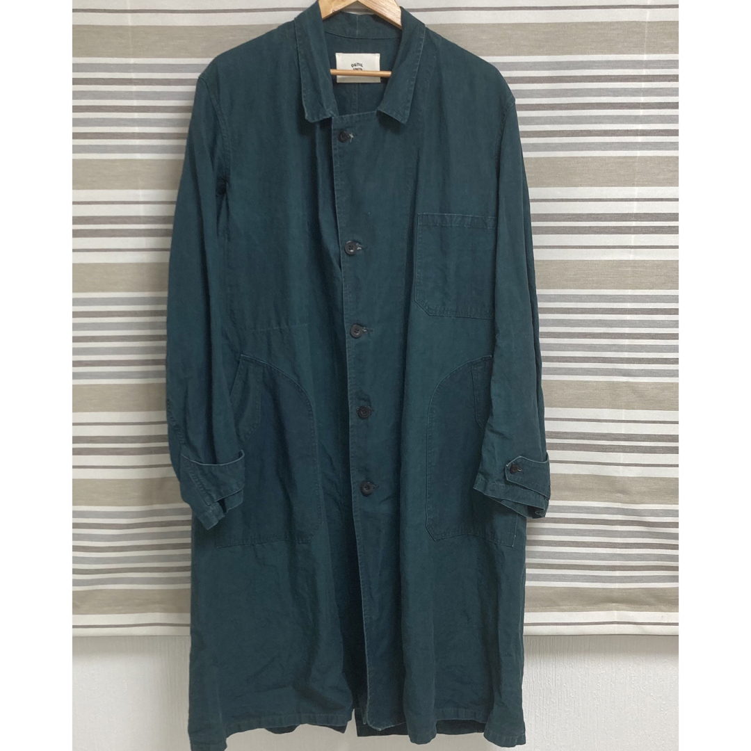 OUTIL / MANTEAU UZES ブラックインディゴリネン size1 - ステンカラー