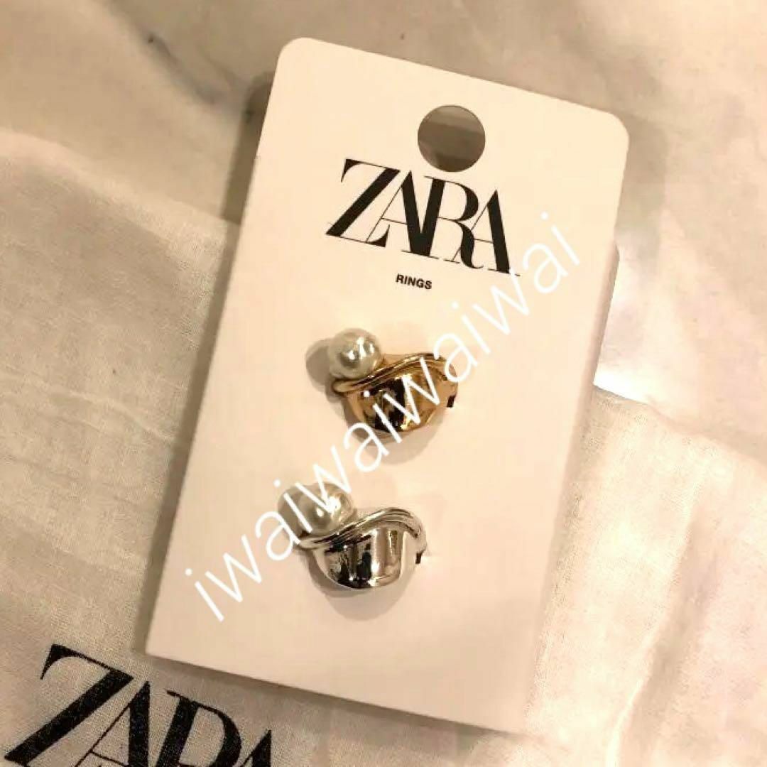 ZARA(ザラ)の新品 ZARA S フェイク パール リング セット レディースのアクセサリー(リング(指輪))の商品写真
