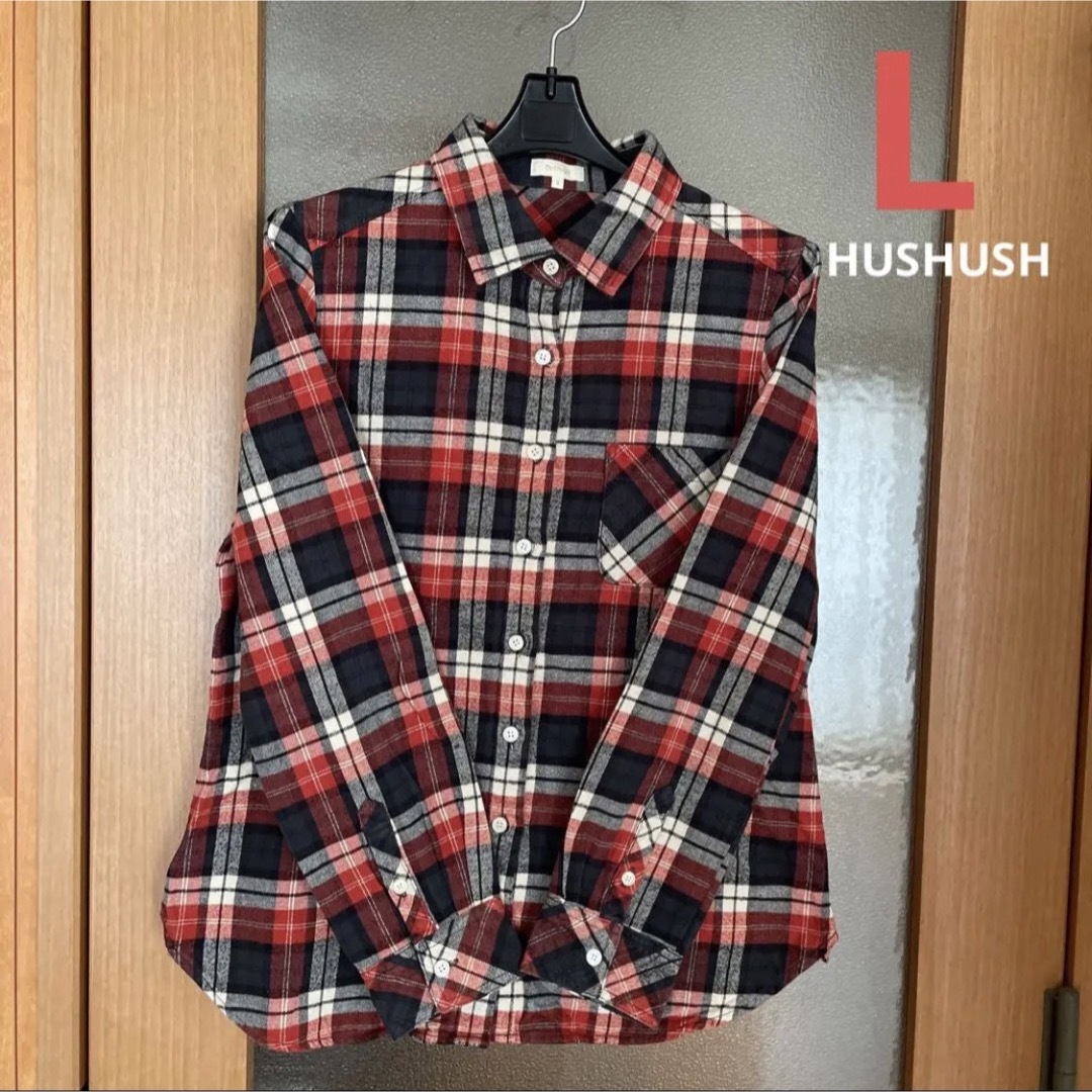 HusHush(ハッシュアッシュ)の【HUSHUSH】ネルシャツ 3(L) レディースのトップス(シャツ/ブラウス(長袖/七分))の商品写真