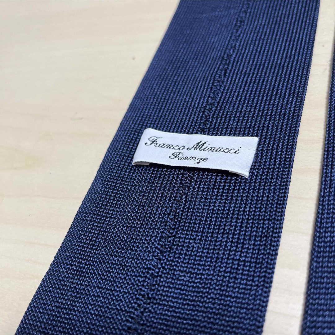 【極美品】Franco Minucci フランコミヌッチ ネイビー ニットタイ