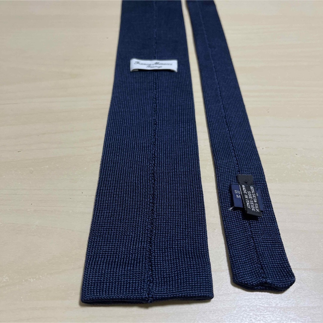 【極美品】Franco Minucci フランコミヌッチ ネイビー ニットタイ