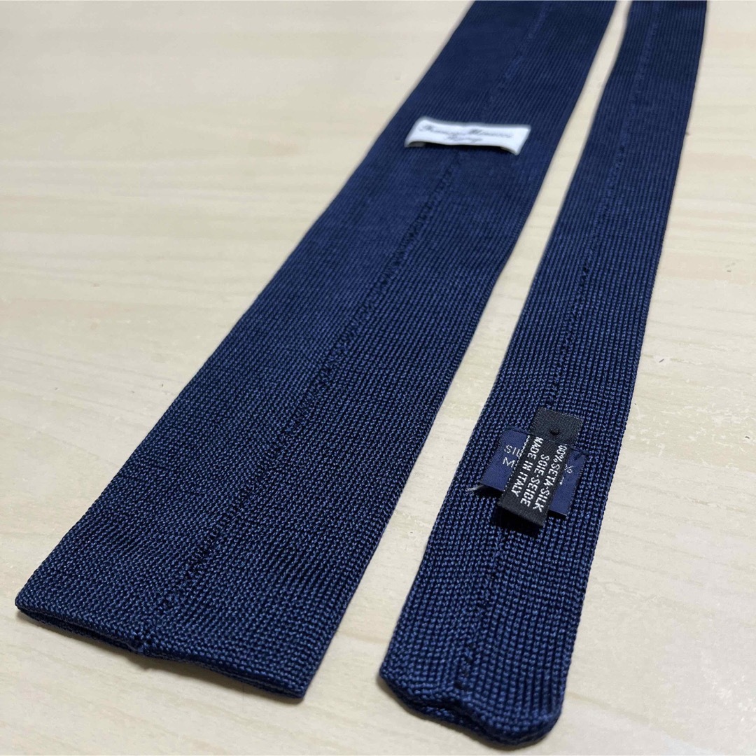 【極美品】Franco Minucci フランコミヌッチ ネイビー ニットタイ