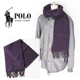 ポロラルフローレン(POLO RALPH LAUREN)の《ポロ ラルフローレン》新品 イタリア製 リバーシブル ウールマフラー 男女兼用(マフラー)