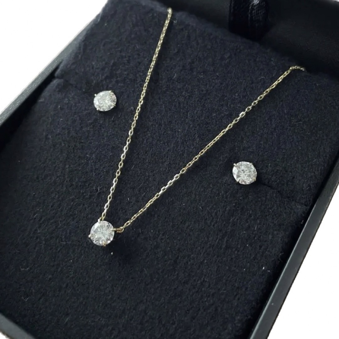 lkサロン エアラボYG 0.3ct ピアス ネックレス