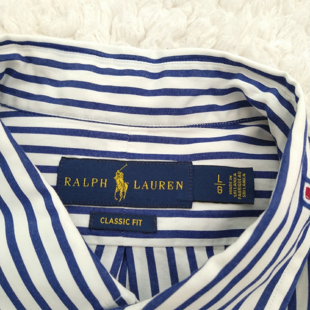 Ralph Lauren - 美品 RALPH LAUREN 国旗柄 総柄 ストライプシャツ 現行