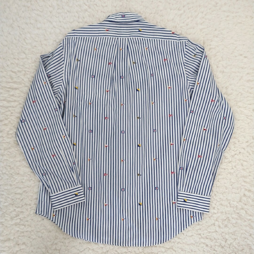 美品 RALPH LAUREN 国旗柄 総柄 ストライプシャツ 現行タグ L-