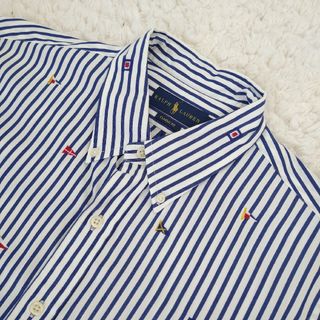 Ralph Lauren - 美品 RALPH LAUREN 国旗柄 総柄 ストライプシャツ 現行