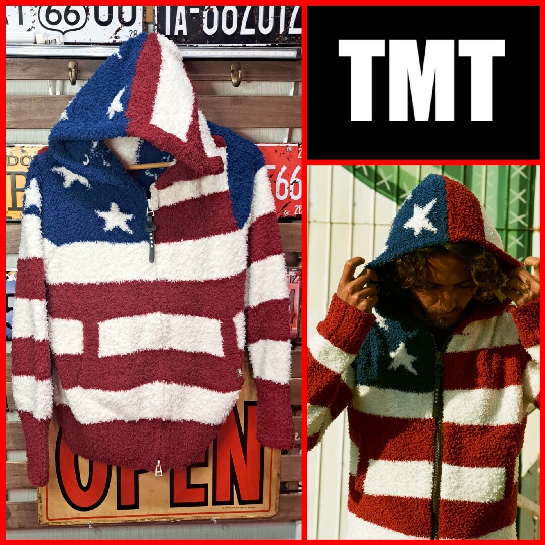 定価￥19，800】TMT アメリカ国旗 シャギーボアパーカー Ｍサイズ-