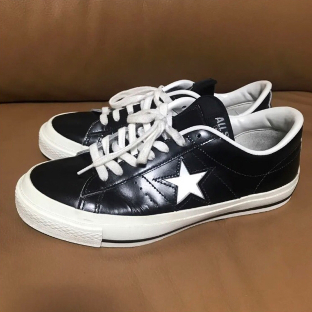 converse コンバース　ワンスター　レザー　日本製　黒　白　25.0cm