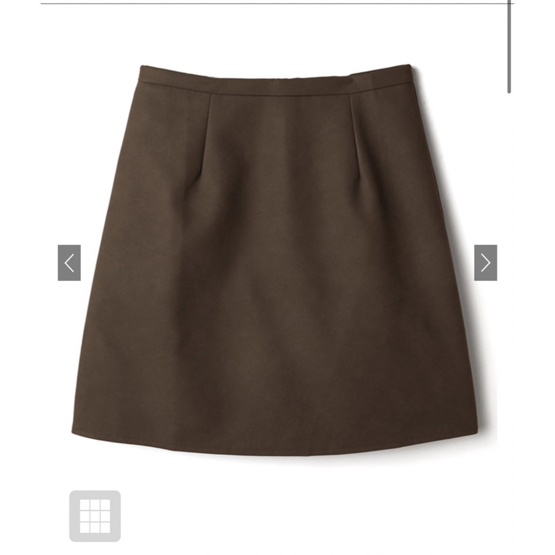 GRL(グレイル)のパン裏地付きレザー台形ミニスカート レディースのスカート(ミニスカート)の商品写真